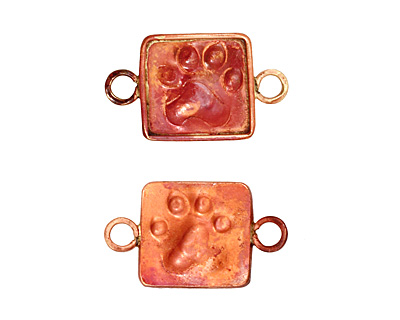 Patricia Healey Copper Paw Print Horizontal Link 28x17mm
