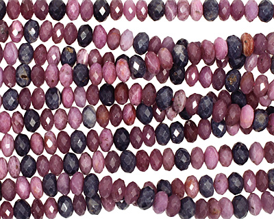 Multi Stone (Ruby & Sapphire) Faceted Rondelle 5x8mm