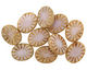 Czech Glass Wisteria Picasso Flower Window Oval 17x13mm