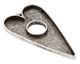 Nunn Design Antique Silver (plated) Grande Heart Bezel Toggle 52x29mm