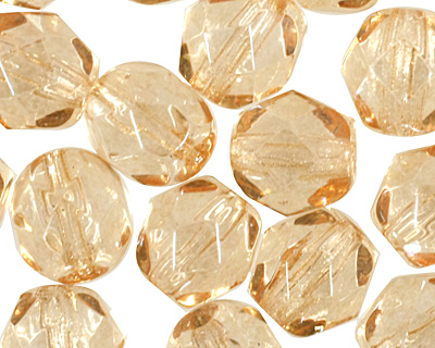 Czech Fire Polished Glass Luster Transparent Champagne Round 6mm