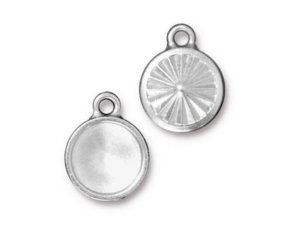 TierraCast Rhodium (plated) Faceted Drop 14x17mm