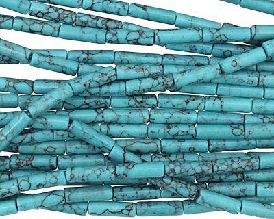 Howlite Turquoise Tube 13x4mm