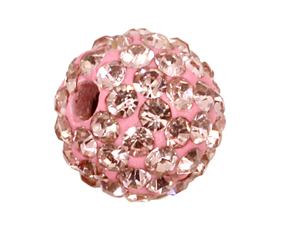 Light Rose Pave Round 8mm (1.5mm hole)