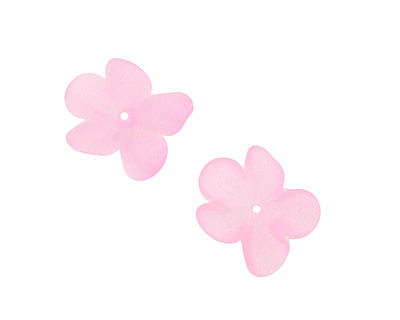 Matte Rose Lucite Hibiscus Flower 3x11-14mm