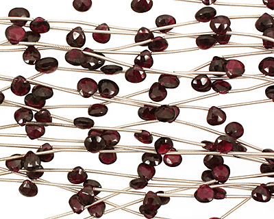Garnet Faceted Flat Teardrop 7-8mm