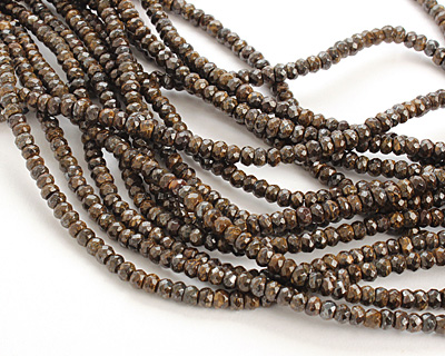 Bronzite Faceted Rondelle 3x5mm