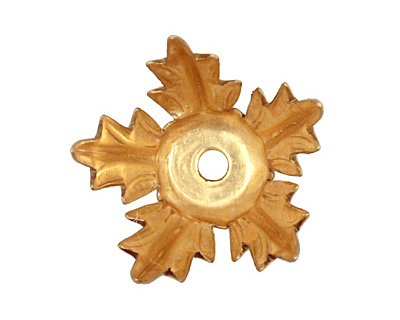 Brass Pointed Leaf Bead Cap 18x17mm