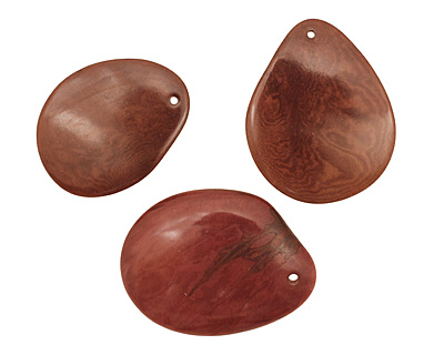 Tagua Nut Dark Brown Groovy Slice 25-35x30-42mm