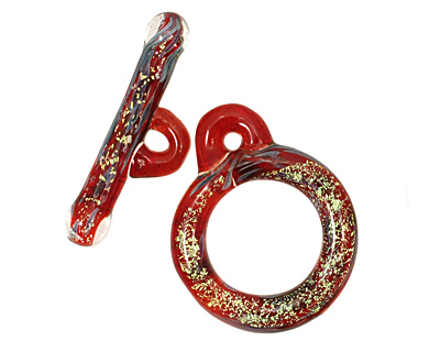 Grace Lampwork Sequoia Dusk Toggle Clasp 25-26x31-31, 39-40mm bar