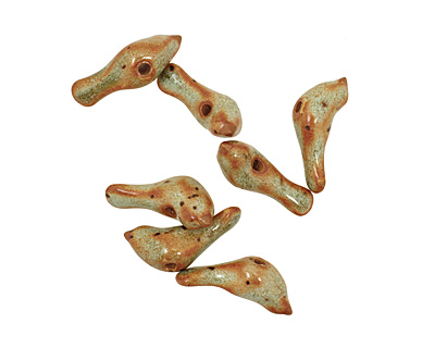 Kylie Parry Ceramic Spring Green Bird 10-11x25mm