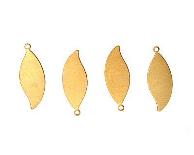 Brass Leaf Blank Pendant 10x27mm