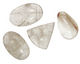 Silver Rutilated Quartz Freeform Cabochon 18-35x30-40mm