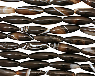 Black Sardonyx Rice 35-36x10-11mm