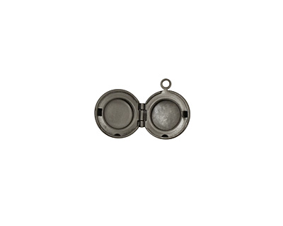 Gunmetal Small Round Ribbon Heirloom Locket 13x15mm