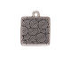 TierraCast Antique Silver (plated) Hammertone Square Frame Drop 19x22mm