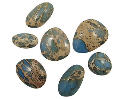 Blue Impression Jasper Freeform Cabochon 12-26x18-36mm