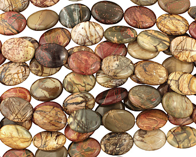 Red Creek Jasper Flat Oval 25x18mm