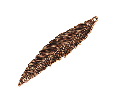 Ezel Findings Antique Copper Crack Willow Leaf Pendant 12x55mm