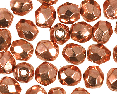 Czech Fire Polished Glass Copper Penny Round 3mm