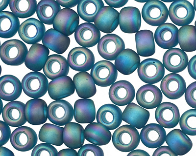 TOHO Transparent Rainbow Frosted Teal Round 8/0 Seed Bead