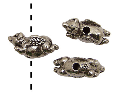 Green Girl Pewter Flying Pig 26x11mm