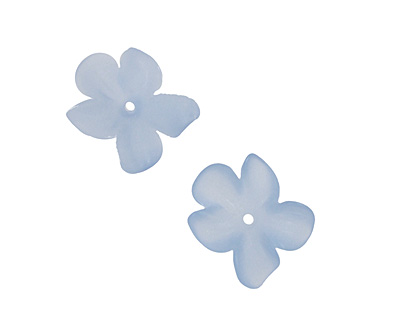 Matte Light Sapphire Lucite Hibiscus Flower 3x11-14mm