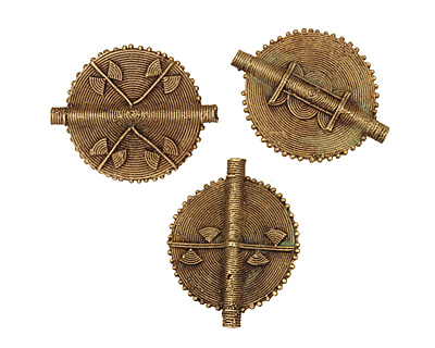 African Brass Flat Coin 68-70x48-50mm