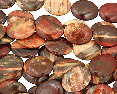 Apple Jasper Flat Oval 40x30mm