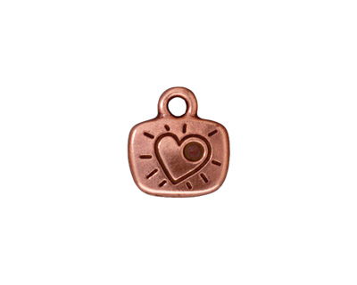 TierraCast Antique Copper (plated) Love Charm w/ Glue In 12x14mm