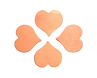 Copper Heart Blank 22mm