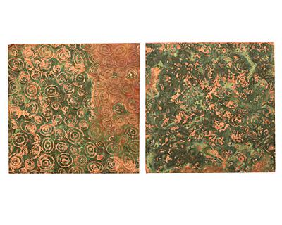 Lillypilly Verde Groovy Circles Embossed Patina Copper Sheet 3
