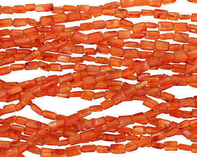 Carnelian Irregular Faceted Thin Pillow 7-8x5-6mm