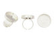 Silver (plated) Adjustable Ring Circle Bezel 23mm