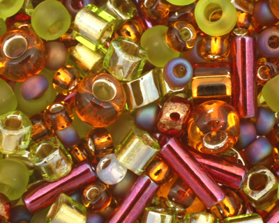 TOHO Ureshii Olivine/Orange Seed Bead Mix