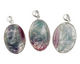 Rainbow Fluorite Oval Wrapped w/ Bail Pendant 24-26x45-50mm