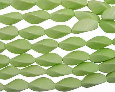 Lemon Chrysoprase Faceted Twisted Rice 30x15mm
