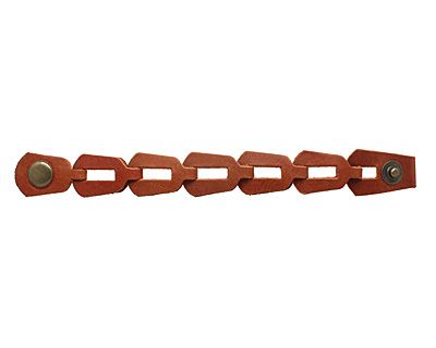 Brown Leather Chain Cuff 1