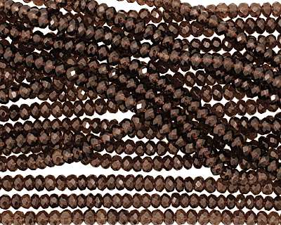 Smoky Quartz Faceted Rondelle 4x6mm