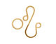 Gold Enameled Copper S Clasp 20x13mm, 8mm ring