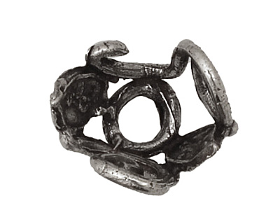 Rustic Charms Sterling Silver Curly Vine Bead Cap 7x11mm