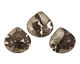 Golden Pyrite (silver tone in resin) Flat Teardrop Pendant 40mm