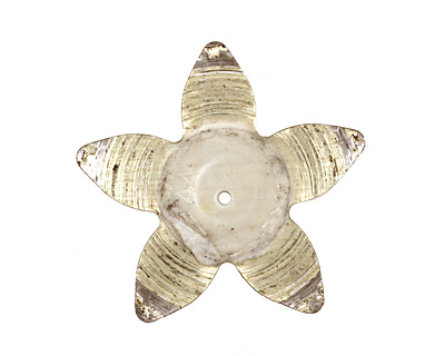Trinket Foundry Tan & White Large 5 Petal Bottle Cap Flower 34mm