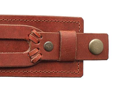 Brown Wide Layered Leather Cuff 2 5/16