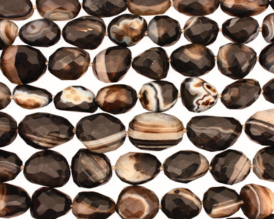 Black Sardonyx Faceted Nugget 19-23x14-19mm