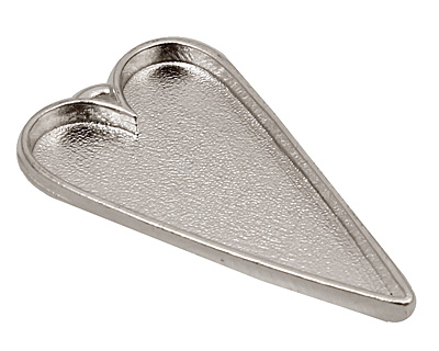 Nunn Design Sterling Silver (plated) Grande Heart Bezel Pendant 54x29mm