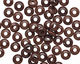 Tagua Nut Dark Brown Large Hole Rondelle 3x8mm