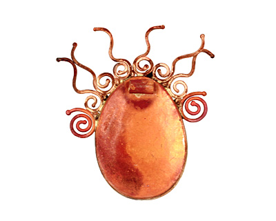 Patricia Healey Copper Lady Face Pendant 47x57mm
