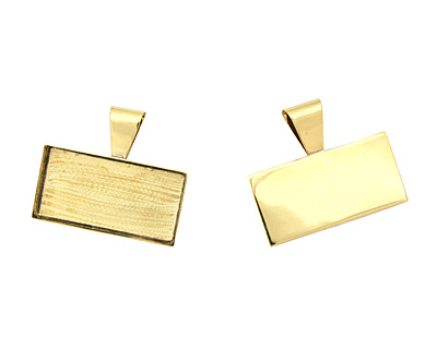 Brass Rectangle Bezel 43x22mm