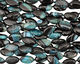 Black & Sea Green Agate Flat Oval 20x12mm